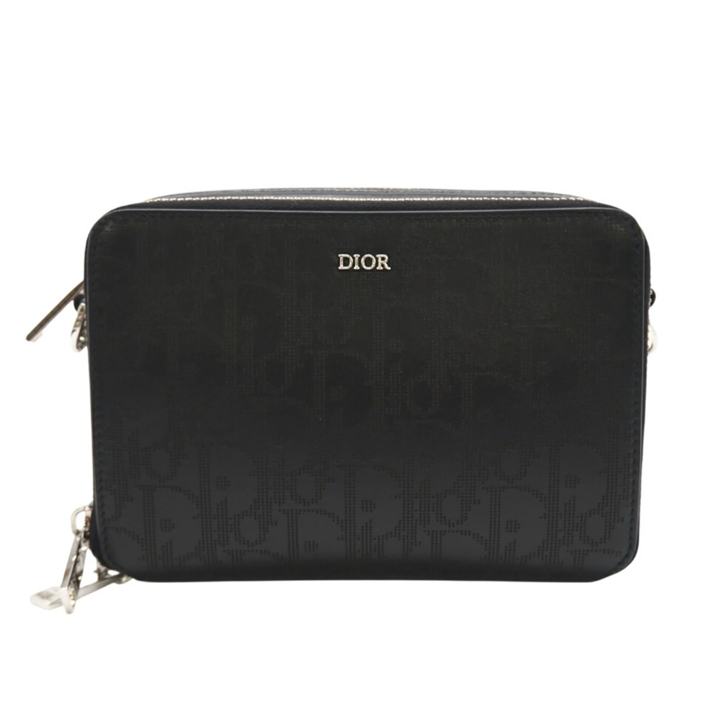 CHRISTIAN DIOR Black Leather Shoulder Bag